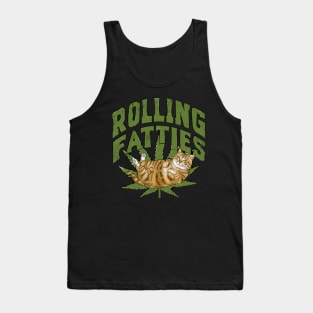 Vintage Rolling Fatties Cat Retro Kitty Kitten Meow Men Women Tank Top